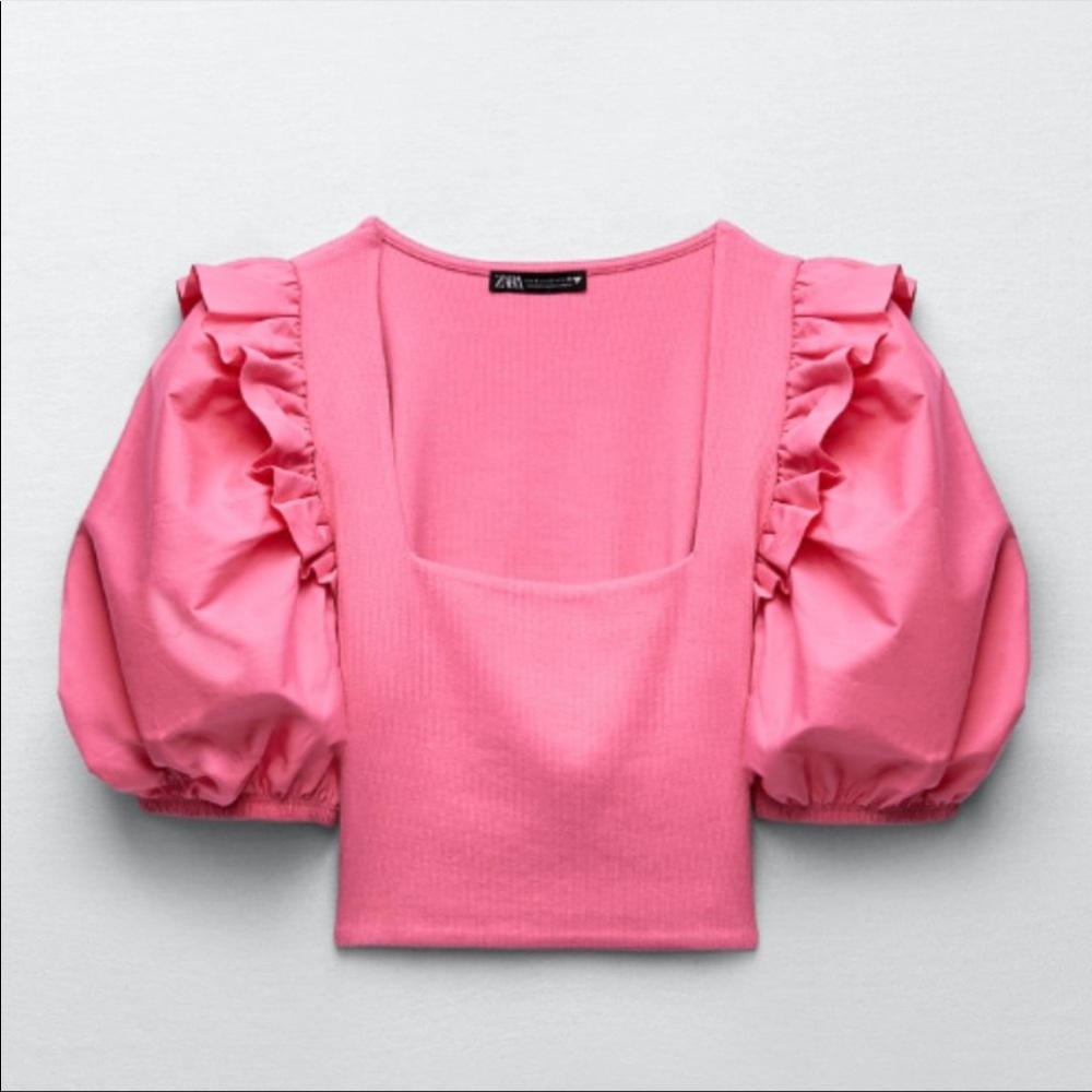 Zara Rib Balloon Top